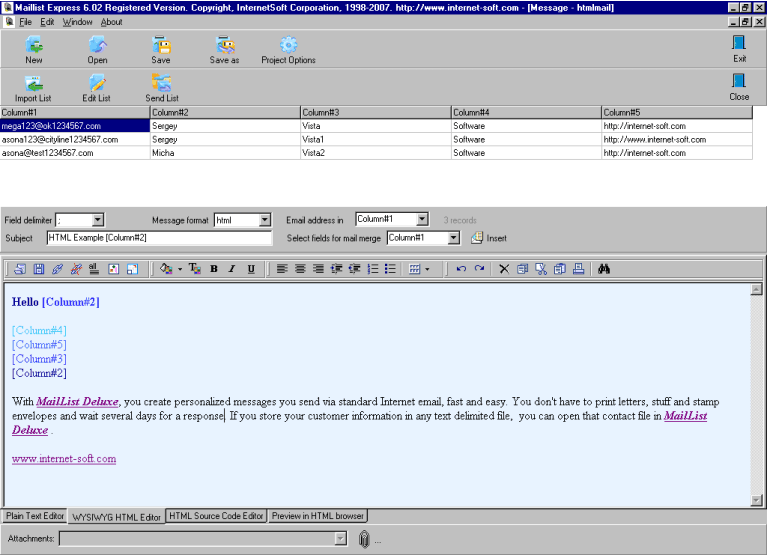 Mailing List Express Screenshot